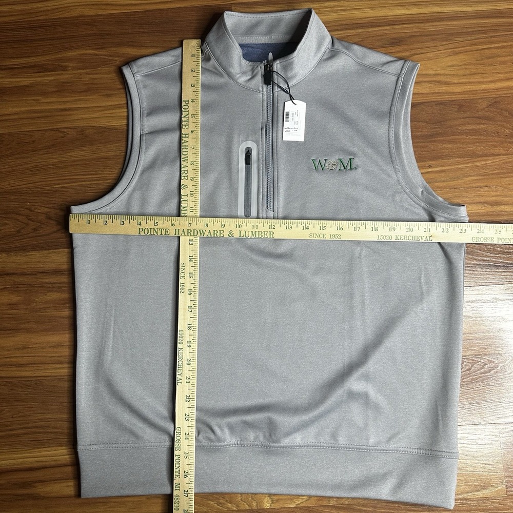 NEW William & Mary Johnnie-O Denny Vest Mens XL Steel Golf Performance College - Picture 3 of 10